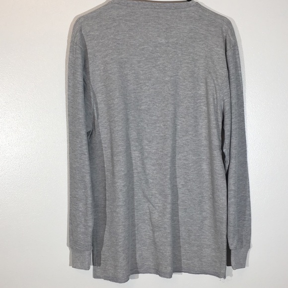 Blu Rock Gray Waffle Knit thermal Shirt - L Comfort Loungewear - Layering - Picture 2 of 7